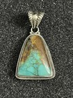 Southwestern Sterling Silver   Turquoise Pendant