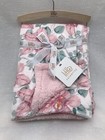 Girls Floral Reversible Pink Sherpa Baby Blanket Security Lovey Little Celebrity