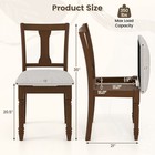 2 Pcs Wood Chair Antique Upholstered Chair W  Storage Space Brown   Light Gray