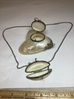 2 Antique Iridescent Mother Of Pearl Containers  Tiny Purse  Pill Boxes
