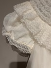 Girls Vintage White Lace Dress With Pink Ribbon Tie  Short Sleeve