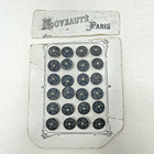 Nouveaute De Paris Antique Decorated Metal Victorian Buttons Original Card X 24
