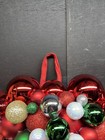 Wreath New Red Green Gold Balls Christmas Handmade Decoration Door Hanger 