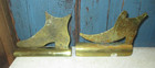 Antique 19th Century Victorian Brass Good Luck Shoes For New Couples Mantle