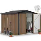 8x6ft Metal Outdoor Storage Shed  Lockable And Waterproof With Gable Roof