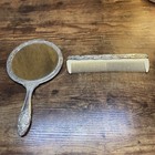 Antique Silver Plated Vanity Set Dresser 2 Piece Comb Mirror Vintage
