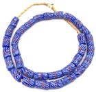 African Sapphire Kente Design Recycled Glass African Trade Beads-ghana