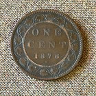 1876-h Large One Cent Canadian 1 Penny  01 Canada 1876 H Royal Mint Coin W27
