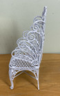 Vtg White Wire Doll House Display Wicker Style Furniture Chair 7 5  Tall Read