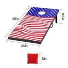 Cornhole Beanbag Toss Set  2 Ft X 4 Ft Solid Wood Boards With 8 Bags Foldable