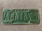Rare 1965 Indiana Truck 4000 License Plate All Original Chevy Ford Dodge