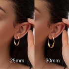 14k  25 30mm Gold Hoop Earrings For Women Large Earring Thick Hoop Twisted Wave