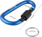 Carabiner Clips With Screw Gate  10 Pack 3  Aluminum Carabiner D Shape Buckle