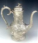 Large 37oz Kirk Repousse Sterling Silver Coffee Pot  200