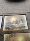 Vintage Set Of 4 Andres Orpinas Folding Tv Tray Tables - Barn Farm Scene -read 