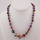 Vintage Old Millefiori 18  Graduated Barrel Clasp Necklace