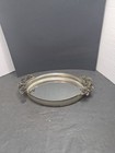    vintage Silver Mirror Vanity Tray 13x8 Ornate Godinger Oval Tray Floral Handles