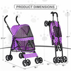 4 Wheels Pet Stroller  Easy-fold Umbrella Shaped Dog Cat Jogger Stroller W stora