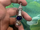 Vintage Pewter Wizard On Top Of Crystal Ball