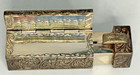 Antique Italy 800 Solid Silver Lipstick Case Art Deco Etched Compact 37g Vintage