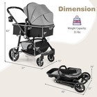2 In 1 Foldable Baby Stroller Kids Travel Newborn Infant Buggy Pushchair Gray
