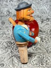 Vintage Anri Dapper Gentleman Mechanical Bottle Cork Wood Stopper Italy Rare Mcm