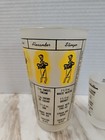 Vintage Mixed Drink Bar Shaker With Recipes Glass And Shot Glass Matching Set