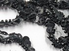 Antique Mourning Victorian Edwardian Black Beaded Sequin Trim 8  X 1 4 
