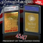 Donald Trump 47th President Gold Sculpted Card Red Signature 2025 - Gem-mint 10