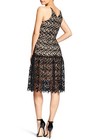 Dress The Population Black Nude Floral Lace Crochet Sheer Hem Cocktail Xs   2 4