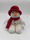 Vintage Christmas Russ Berrie Snowball The Snowman Plush Stuff Red Scarf Frosty