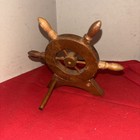Ships Wheel 5   wood Nautical  Boat Figurine- Estate Find