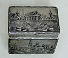 Rare Antique Imperial Russian 84 Silver Niello Snuff Box Architectural 1821-1856