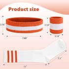 5 Pieces Sweatbands Striped Socks Set Sports Headband Orange white orange