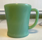Vintage Fire King Jadeite Green Milk Glass Mug Coffee Cup Original Flat Bottom