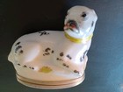 Vintage French  Limoges White Pug Dog Large Exquisite Oval Box