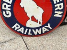 Original  great Northern Railroad  Large Porcelain Engine Sign   30  Inch 