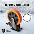 Caster Wheels Swivel Plate Casters 4 Pack 6  Heavy Duty With Locking Brake
