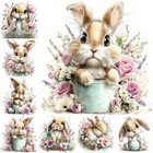 Shabby Chic Vintage Easter Spring Bunnies Decoupage Rice Paper A4 Size Set Of 2