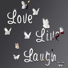 Wall Sticker Live Laugh Love Flower Butterfly Quotes Wall Decals Wall Art Mural