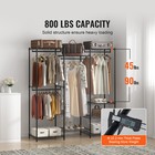 Clothes Rack Rolling Clothing Garment Rack 4 Hang Rods   8 Storage Tiers