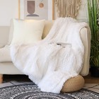 Decorative Extra Soft Faux Fur Throw Blanket 50  X 60  solid Reversible Fuzzy   