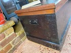 Old Antique Pine Chest  Vintage Wooden Storage Trunk  Blanket Box  Coffee Table 