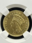 1854  3 Three Dollar Indian Princess Head Ngc Au Details Obv Tooled