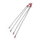 1 4inch 5feet Chain Sling 4 Legs With Grab Hooks 3tons 6600lbs Capacity G80 Red