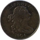 1804 1 2c Draped Bust Half Cent - Pcgs Vf-25