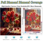 Flowers Diamond Art Kits For Adults  Rose Diamond Painting Kits For Beginners  F