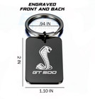 Shelby Gt500 Key Chain Premium Engraved Black Premium Metal Polishing Keychain