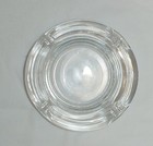 Vtg Mcm Thick Clear Glass 4 5  Circular 4 Slot Cigar Ashtray
