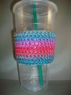 Handmade Crochet Seamless Large Coffee Cozy   Cup Sleeve - Color Choice - New